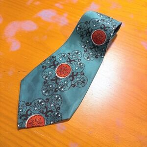 Vintage Ravenna Eccentrics Tie Superior Quality Handmade Teal Orange